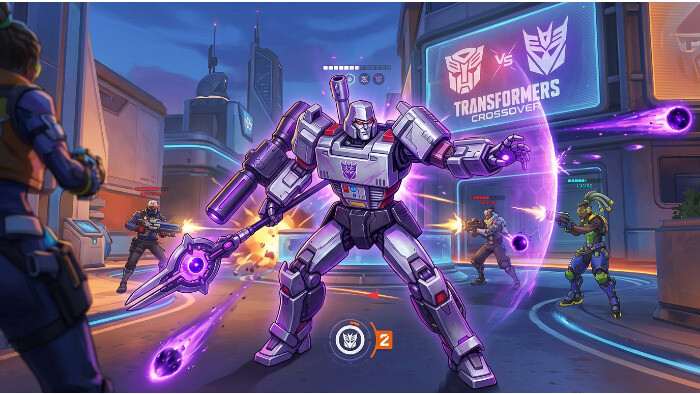 Overwatch 2 thumbnail met Ramattra als Megatron in de Transformers-skin aankondiging
