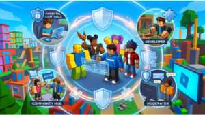 Featured thumbnail over Roblox en Discord met focus op verantwoordelijkheidsarchitectuur en moderatie