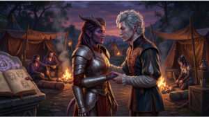 Uitgelichte thumbnail voor Baldur's Gate 3 over romantasy en character creation met fantasy personages
