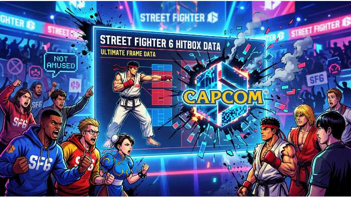 Square Street Fighter 6 featured thumbnail about Capcom removing hitbox data, with bold headline-style game artwork