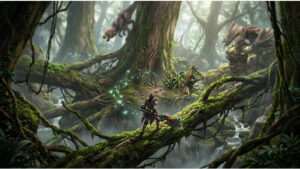 Monster Hunter: World featured thumbnail met hunter en monster in een weelderig ecosysteem, passend bij ecologie-wereldontwerp