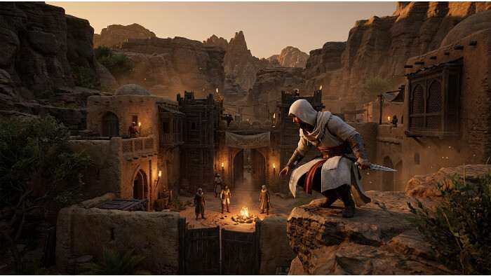 Featured thumbnail for Assassin's Creed Mirage about Valley of Memory DLC pacing, with an assassin in a desert city scene