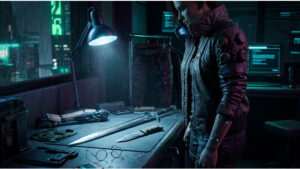 Cyberpunk 2077 thumbnail over patch 2.5 met verwijzing naar verborgen Witcher 3-items buiten de patch notes
