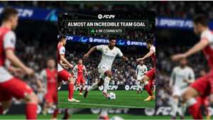 EA Sports FC 24 uitgelichte thumbnail met Jude Bellingham-clip en tekst over 4.9K reacties