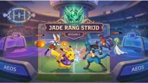 Uitgelichte thumbnail voor Pokemon Unite Season 9 met verwijzing naar de start van de Jade-rank grind