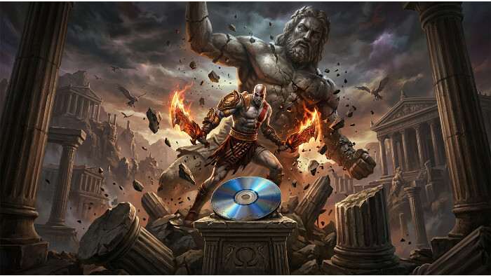 Uitgelichte thumbnail over God of War II met PS5-context rond het stoppen van Sony's 4K Blu-ray spelers
