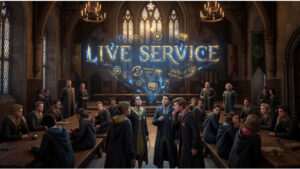 Uitgelichte thumbnail voor Hogwarts Legacy over Warner Bros.' live-service plannen na het succes van de game