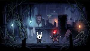 Featured thumbnail over een Hollow Knight crossover in Dead Cells, met opvallende game-art en titeltekst