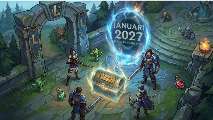 League of Legends thumbnail over het stoppen van League of Legends Classic in januari 2027 en een mogelijke eventvorm