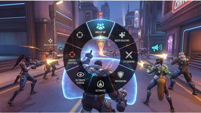 Overwatch 2 uitgelichte thumbnail over callouts en teamcommunicatie met game-achtige interface op de achtergrond