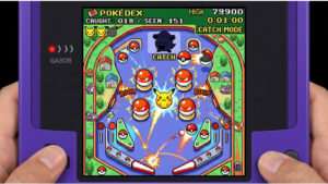 Pokemon Pinball featured thumbnail showing Game Boy Color pinball action with Pokemon theme