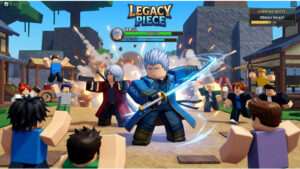 Roblox featured thumbnail for Legacy Piece with Devil May Cry theme and Vergil hype