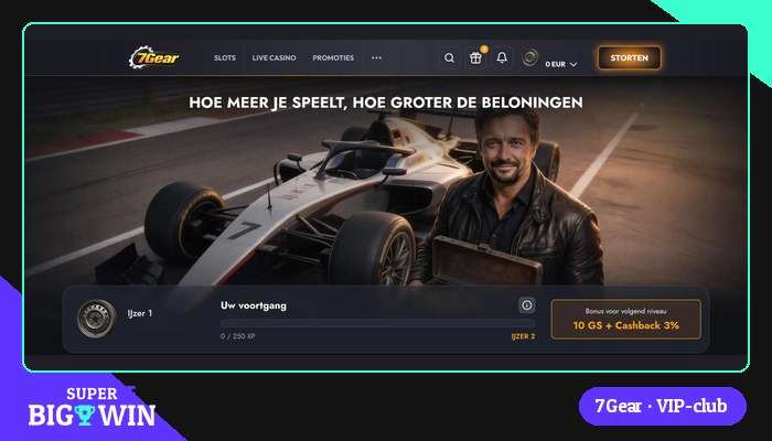 VIP Club van 7Gear met niveaus en cashback