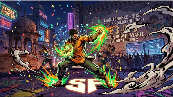 Street Fighter 6 featured thumbnail over Arjun die op 13 oktober wordt toegevoegd na vijf uur onderhoud