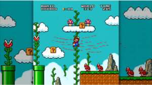 Uitgelichte thumbnail voor Super Mario Bros.: The Lost Levels met Mario in retro 8-bit platformstijl