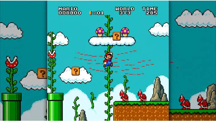 Uitgelichte thumbnail voor Super Mario Bros.: The Lost Levels met Mario in retro 8-bit platformstijl