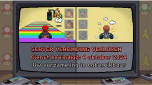 Uitgelichte thumbnail over Super Mario Kart en Mario Kart Tour, met nadruk op de les rond digitale eigendom