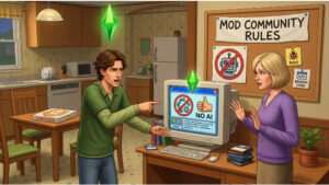 Uitgelichte thumbnail voor The Sims 2 over de subreddit die een harde grens stelt rond AI-mods