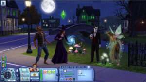 The Sims 3 featured thumbnail met Sims en Supernatural-sfeer voor een artikel over de herschreven kernsandbox