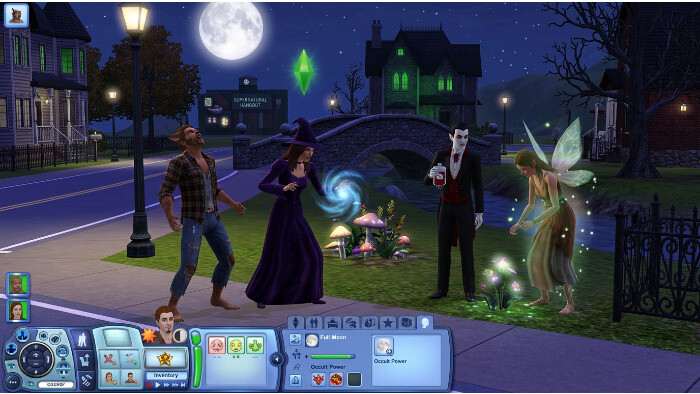 The Sims 3 featured thumbnail met Sims en Supernatural-sfeer voor een artikel over de herschreven kernsandbox