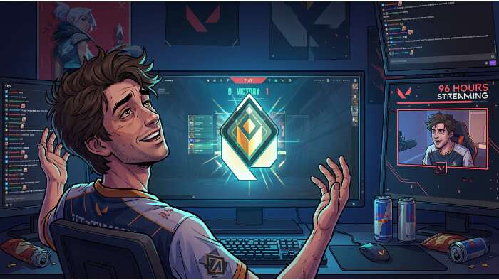 VALORANT featured thumbnail over iiTzTimmy die Radiant haalt na 96 uur non-stop grinden